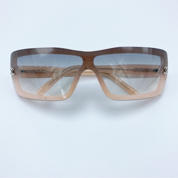 Vintage Authentic Chanel Clear Light Pink Sunglasses - Picture 1 of 11